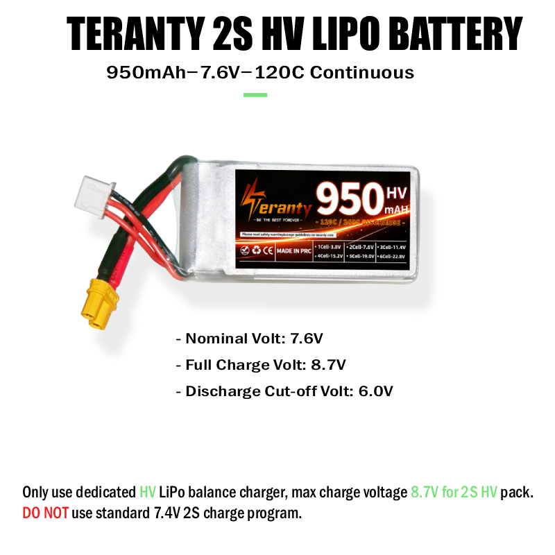 Аккумулятор Teranty 2S HV 7.6V – обзор и цена Drone Racing Charger